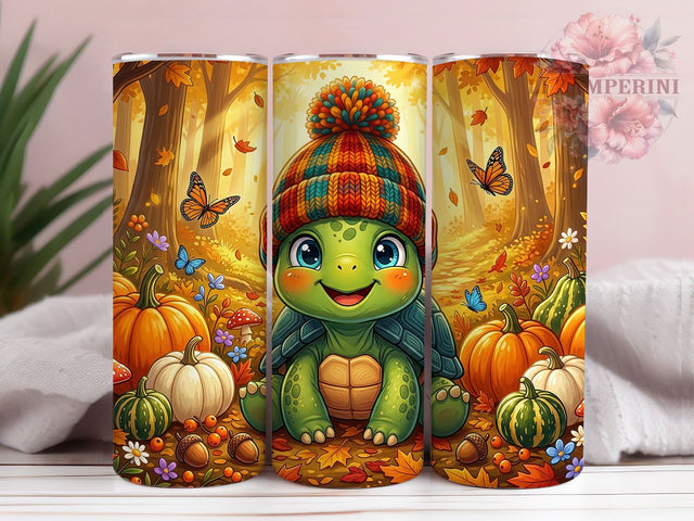 Cute Autumn Turtle 20oz Tumbler, Cute Autumn Turtle, Autumn Turtle, Turtle Tumbler, 20oz Tumbler, Fall Tumbler, Cute Turtle, Tumbler Wrap Sublimation Li Zamperini 