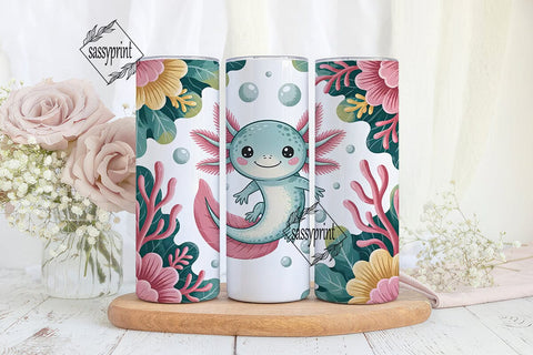 Cute Axolotl 20oz Tumbler Wrap Sublimation sassyprint 