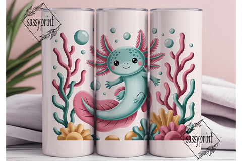 Cute Axolotl 20oz Tumbler Wrap Sublimation sassyprint 