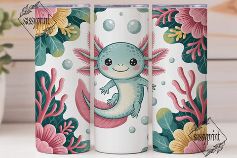 Cute Axolotl 20oz Tumbler Wrap Sublimation sassyprint 