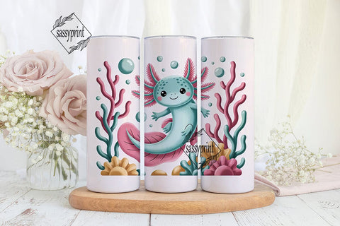Cute Axolotl 20oz Tumbler Wrap Sublimation sassyprint 