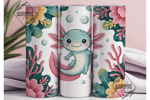 Cute Axolotl 20oz Tumbler Wrap Sublimation sassyprint 