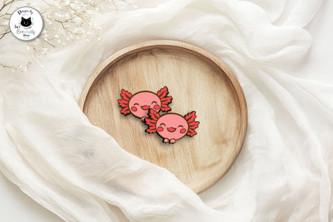 Cute Axolotl Stud Earrings Laser Cut SVG Ivy's Creativity House 