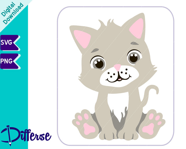 Cute Baby Cat SVG | Kitten SVG SVG Differse 