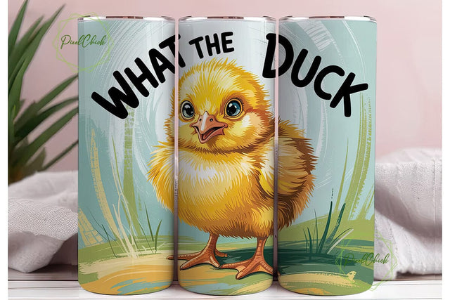 Cute Baby Chick 20oz Tumbler Wrap Sublimation PixelChick 