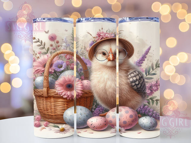 Cute Baby Chicken Spring 20oz Tumbler, Cute Chicken Tumbler, Spring Floral Design, 20oz Sublimation Wrap, Chick Decor, Custom Spring Drinkware, Adorable Chicken Art, Farm Animal Tumbler Sublimation SvggirlplusArt 