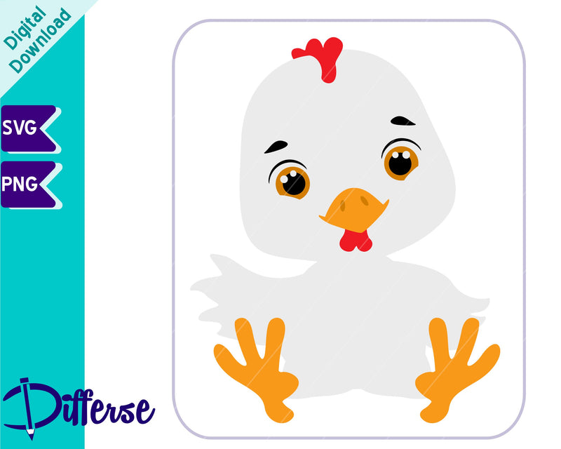 Cute Baby Chicken SVG | Baby Farm Animal SVG SVG Differse 