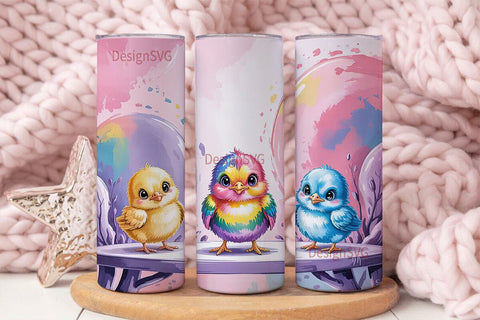 Cute Baby Chicks 20oz Tumbler Wrap Sublimation DesignSVG 