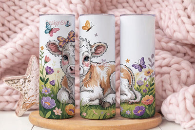 Cute Baby Cow Tumbler Wrap Sublimation DesignSVG 