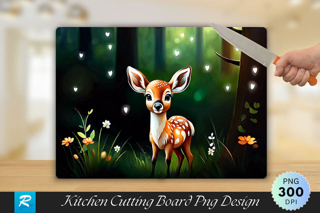 Cute Baby Deer Cutting Board Sublimation Regulrcrative 