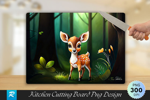 Cute Baby Deer Cutting Board Sublimation Regulrcrative 