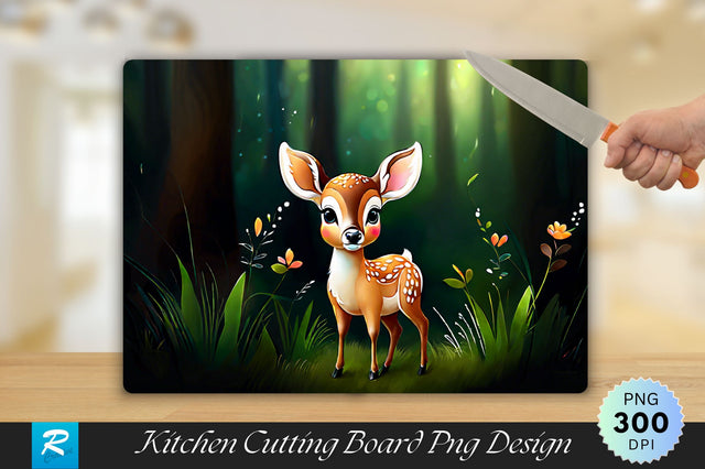 Cute Baby Deer Cutting Board Sublimation Regulrcrative 