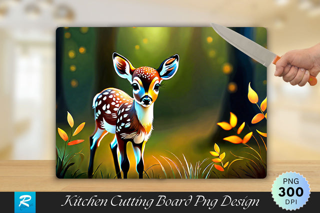 Cute Baby Deer Cutting Board Sublimation Regulrcrative 