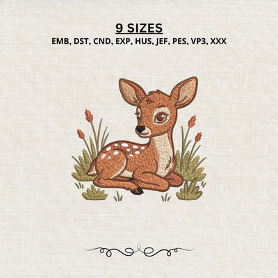 Cute Baby Deer Fawn Machine Embroidery Design PES DST Stitch Pattern Files Embroidery/Applique DESIGNS PatternFeed8 