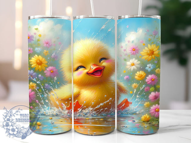 Cute Baby Duck Spring 20oz Tumbler, Spring Duck Design, 20oz Sublimation Wrap, Baby Duck Gift, Custom Spring Drinkware, Adorable Duck Tumbler, Spring Animal Decor Sublimation ToriDesigns 