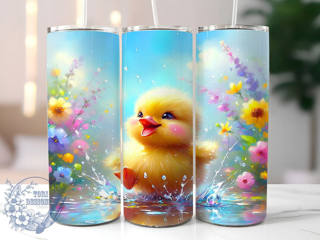 Cute Baby Duck Spring 20oz Tumbler, Spring Duck Design, 20oz Sublimation Wrap, Baby Duck Gift, Custom Spring Drinkware, Adorable Duck Tumbler, Spring Animal Decor Sublimation ToriDesigns 