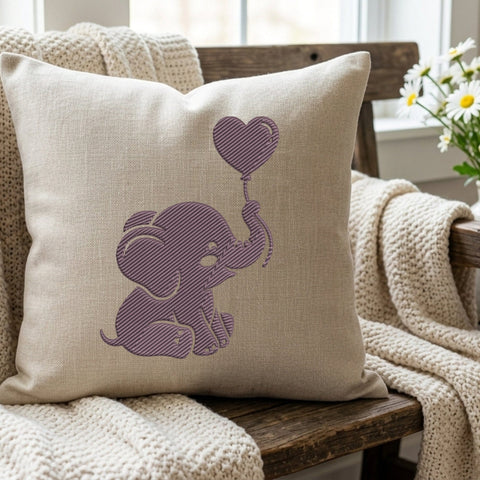 Cute Baby Elephant Balloon Embroidery Design – Heart Balloon Elephant Machine Embroidery File Embroidery/Applique DESIGNS PatternFeed8 