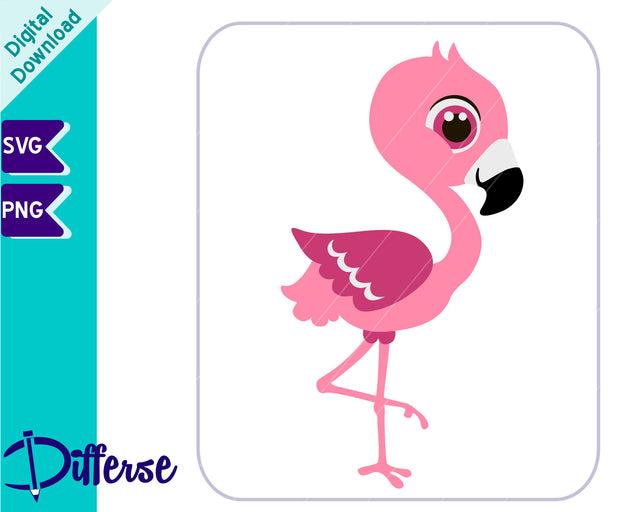 Cute Baby Flamingo SVG | Baby Animal SVG Differse 