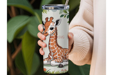 Cute Baby Giraffe 20oz Tumbler Wrap Sublimation DesignSVG 
