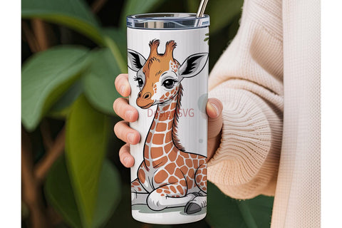 Cute Baby Giraffe 20oz Tumbler Wrap Sublimation DesignSVG 