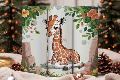 Cute Baby Giraffe 20oz Tumbler Wrap Sublimation DesignSVG 
