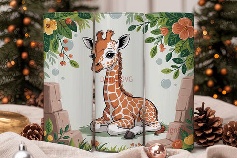 Cute Baby Giraffe 20oz Tumbler Wrap Sublimation DesignSVG 