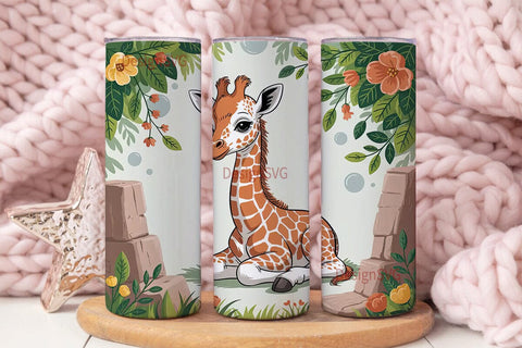 Cute Baby Giraffe 20oz Tumbler Wrap Sublimation DesignSVG 