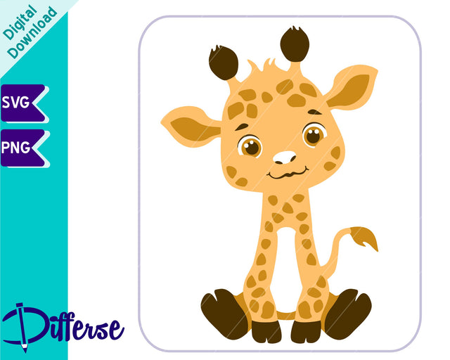 Cute Baby Giraffe SVG | Baby Animal SVG Differse 