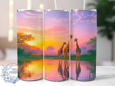 Cute Baby Giraffe Tumbler, Cute Giraffe Pattern, Adorable Wildlife Design, 20Oz Sublimation Wrap, Baby Animal Art, Safari Giraffe Texture, Tumbler Sublimation Sublimation ToriDesigns 