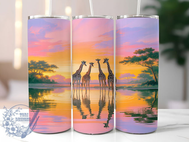 Cute Baby Giraffe Tumbler, Cute Giraffe Pattern, Adorable Wildlife Design, 20Oz Sublimation Wrap, Baby Animal Art, Safari Giraffe Texture, Tumbler Sublimation Sublimation ToriDesigns 