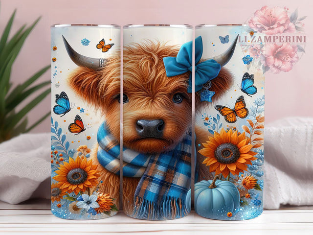 Cute Baby Highland Cow Fall Tumbler, Autumn Cow Cup Wrap, 20Oz Sublimation Design, Rustic Fall Coffee Mug, Farmhouse Animal Drinkware, Pumpkin Season Gift, Harvest Time Tumbler Sublimation Li Zamperini 