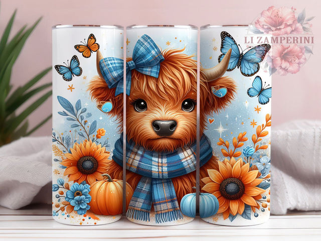 Cute Baby Highland Cow Fall Tumbler, Autumn Cow Cup Wrap, 20Oz Sublimation Design, Rustic Fall Coffee Mug, Farmhouse Animal Drinkware, Pumpkin Season Gift, Harvest Time Tumbler Sublimation Li Zamperini 