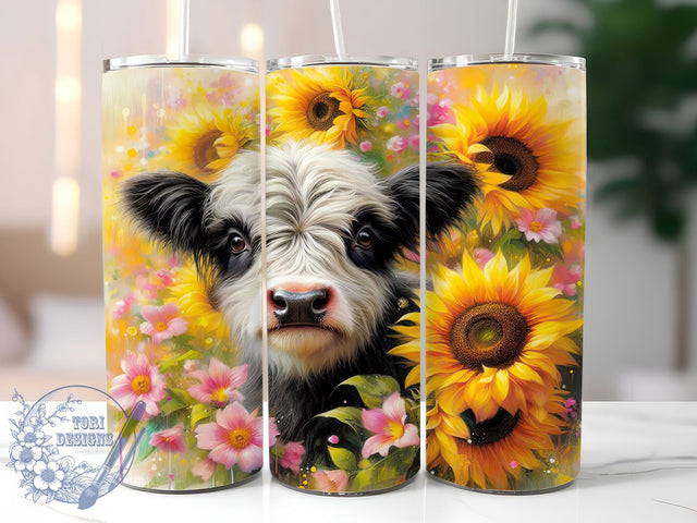 Cute Baby Highland Cow Tumbler, Highland Cow Tumbler, Cute Calf Wrap, Rustic Cow Wrap, Stylish 20oz Wrap, Sublimation Design, Trendy Gift Idea Sublimation ToriDesigns 