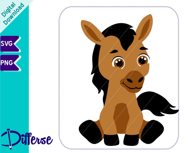 Cute Baby Horse SVG | Baby Farm Animal SVG SVG Differse 