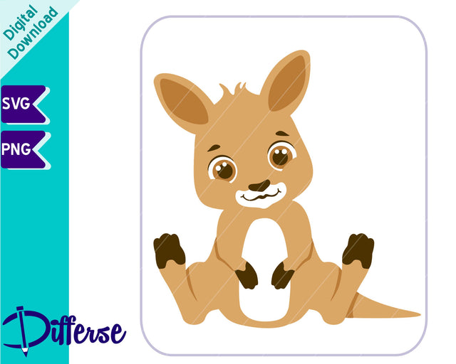 Cute Baby Kangaroo SVG | Baby Animal SVG Differse 