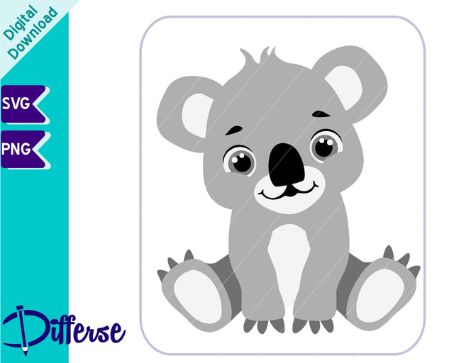 Cute Baby Koala SVG | Baby Animal SVG Differse 