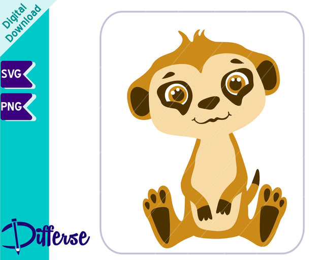 Cute Baby Meerkat SVG | Baby Animal SVG Differse 