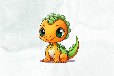 Cute Baby Orange Dinosaur Sublimation Bundle Sublimation Designangry 