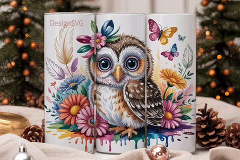 Cute Baby Owl Tumbler Wrap Sublimation DesignSVG 