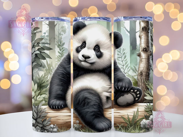 Cute Baby Panda 20oz Tumbler Wrap Sublimation Design, Straight Tapered Tumbler Wrap, Panda Tumbler Png, Instant Digital Download Sublimation SvggirlplusArt 