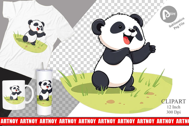Cute Baby Panda Clipart Sublimation artnoy 