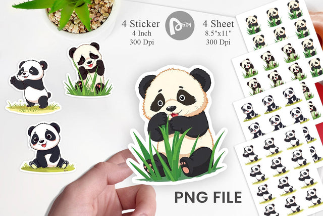Cute Baby Panda Sticker Sublimation artnoy 