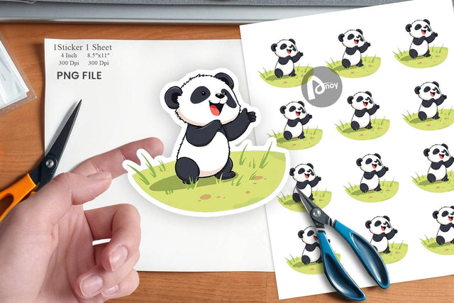 Cute Baby Panda Sticker Sublimation artnoy 