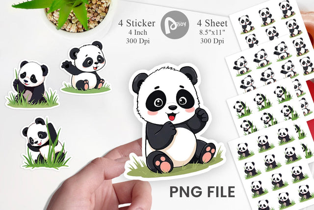 Cute Baby Panda Sticker Sublimation artnoy 