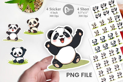 Cute Baby Panda Sticker Sublimation artnoy 