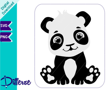 Cute Baby Panda SVG | Baby Animal SVG Differse 