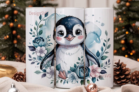 Cute Baby Penguin 20oz Tumbler Wrap Sublimation DesignSVG 