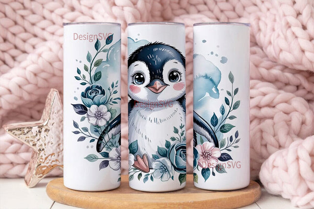 Cute Baby Penguin 20oz Tumbler Wrap Sublimation DesignSVG 