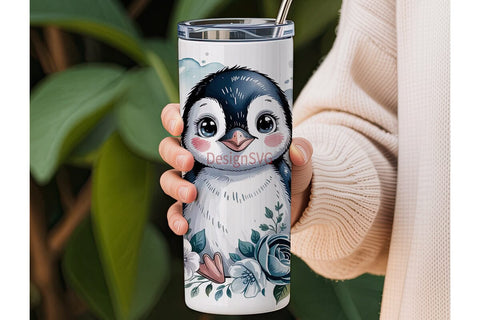 Cute Baby Penguin 20oz Tumbler Wrap Sublimation DesignSVG 
