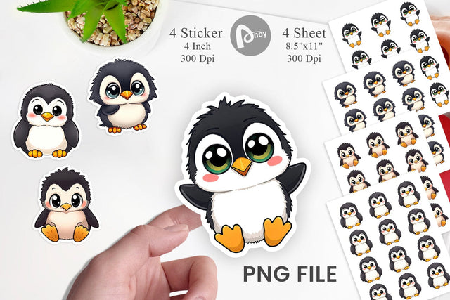 Cute Baby Penguin Sticker Sublimation artnoy 